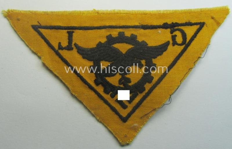 WH (Luftwaffe)-related, EM- (ie. NCO-pattern-) machine-embroidered breast-badge ie. eagle-device as was specifically intended for staff working within the WH 'Generalluftzeugmeister'- (ie. 'GL'-) organisation — image 3