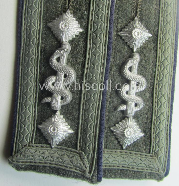 Pair of WH (Heeres) 'M44'-styled (ie. 'simplified' and/or neatly 'cyphered'!) NCO-type shoulderstraps: 'Oberfeldwebel eines Sanitäts-Rgts. o. Abtlgs.' — image 2