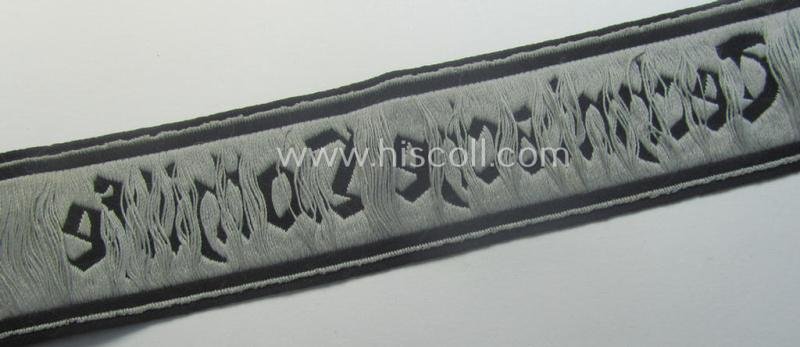 Minimally used and/or carefully tunic-removed, TeNo-cuff-title (ie. 'Ärmelstreifen') entitled: 'Technische Nothilfe' (= 'TeNo') being a full length example as was woven in the neat 'BeVo'-weave pattern — image 5