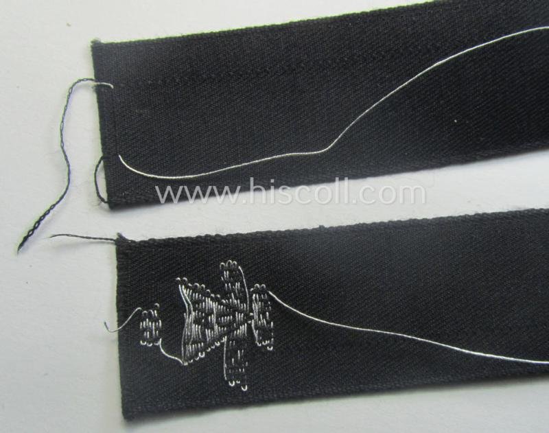 RAD (ie. 'Reichsarbeitsdienst') officers'-pattern, commemorative cuff-title (ie. 'Dienstärmelstreifen') depicting a capital 'S'-character (as was intended for commissioned-staff working on the various 'Westwall'-fortifications) — image 5