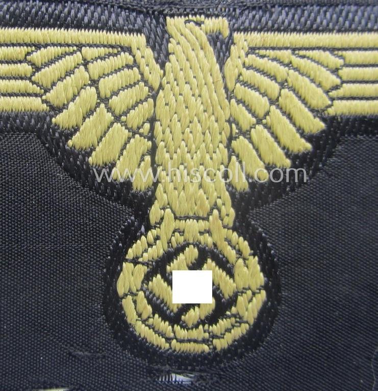 Partly damaged, 'SS' (ie. 'Waffen-SS') 'BeVo'-woven, EM- (ie. NCO-pattern) tropical-styled arm-eagle (ie. 'Tropen-Ärmeladler für Mannschaften u. Unterführer der Waffen-SS') — image 2
