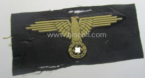 Partly damaged, 'SS' (ie. 'Waffen-SS') 'BeVo'-woven, EM- (ie. NCO-pattern) tropical-styled …