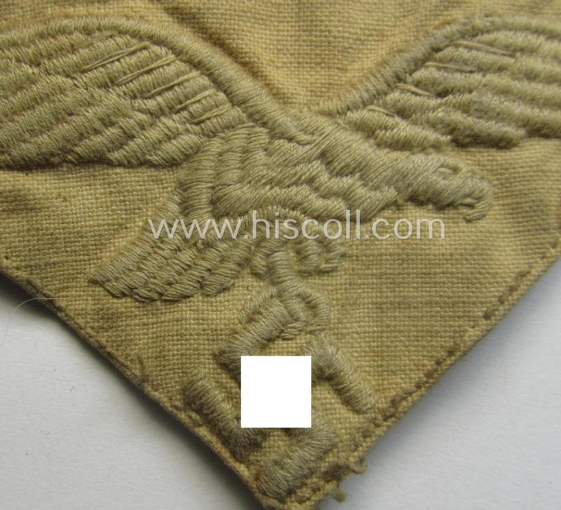 Truly used- and/or carefully shirt-removed, WH (Luftwaffe) 'tropical'-issued breasteagle as was intended for usage onto the tropical-shirts — image 2