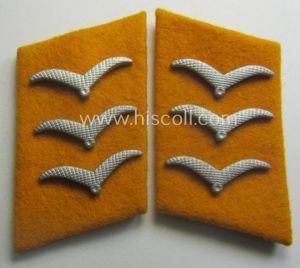 Fully matching pair of WH (Luftwaffe) golden-yellow-coloured, EM- (ie. NCO-) …