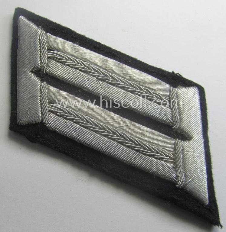 Pair of WH (Heeres) officers'-type, so-called: 'Waffenrock'- (ie. dress-) collar-tabs (ie. 'Kragenspiegel') as was intended for an officer serving within a: 'Pionier-Abtgs. o. Rgts.' — image 2