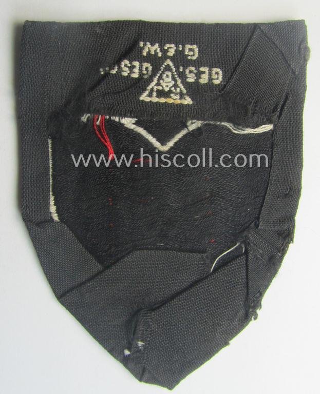 'BeVo'-woven enlisted-mens'- (ie. NCOs'-) pattern, so-called: RAD (ie. 'Reichsarbeitsdienst') sleeve-badge (or: 'Dienststellenabzeichen') bearing the specialist- ie. unit-designation: '81/8' — image 2