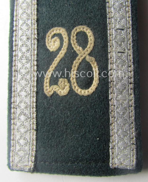 Single - and actually not that often seen! - WH (Heeres) NCO-type (ie. 'M36-/M40'-pattern- and 'pointed styled') 'cyphered' shoulderstrap as was intended for usage by an: 'Uffz. des Infanterie-Rgts. 28' — image 2