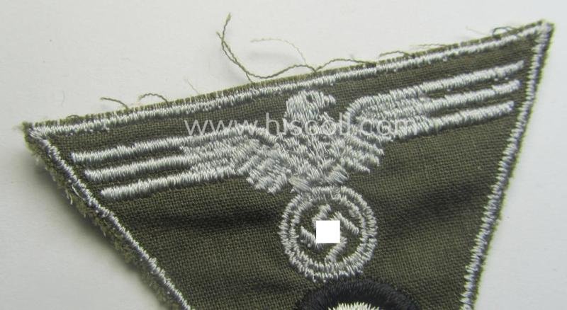 Interesting, later-war-period WH (Heeres) so-called: 'M43-pattern') cap-eagle/cocarde (ie. cap-trapezoid) as was specifically produced for usage on the so-called: 'M-43'-model field-caps (ie. 'Einheitsfeldmützen') — image 3