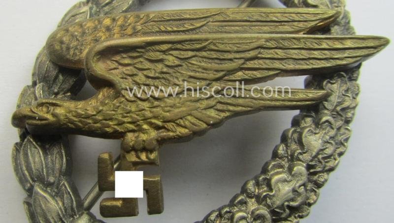 Superb - and just moderately worn! - WH (Luftwaffe) 'Fallschirmschützen-Abzeichen' by: 'Imme & Sohn' — image 2