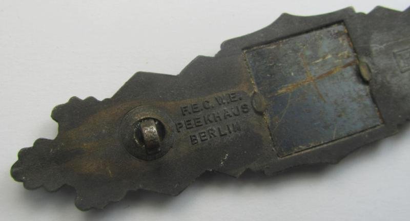 'Nahkampfspange in Bronze' (or: bronze-class close-combat clasp ie. CCC) being a neatly maker-marked- and/or minimally converse-shaped specimen as was produced by the: 'JFS'- (ie. 'Joseph Feix u. Söhne'-) company — image 4