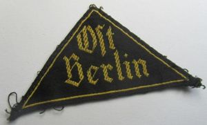 Scarcely found, 'HJ' ('Hitlerjugend') district-triangle (ie. 'Gebietsdreieck') entitled: 'Ost Berlin' …