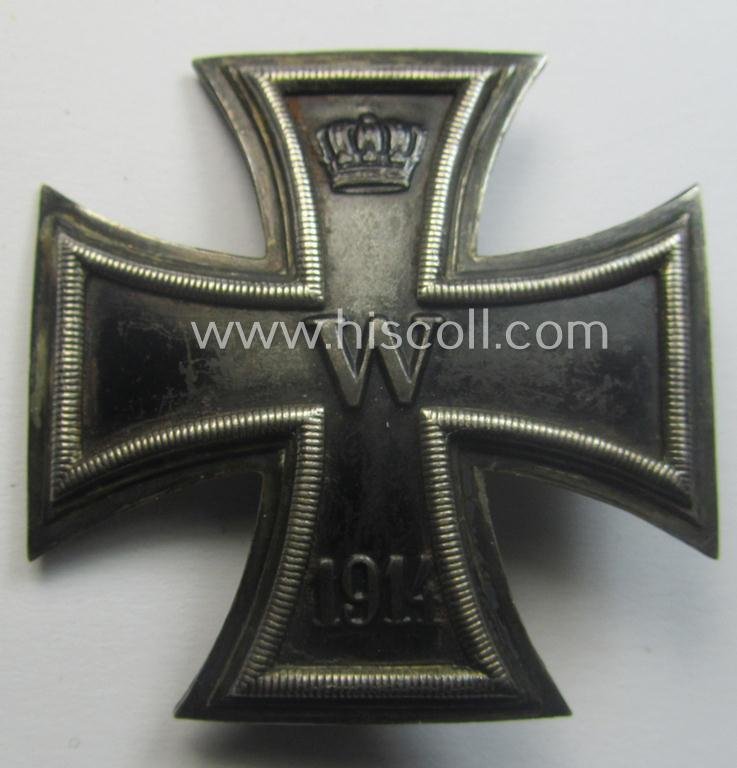 WWI-period 'Eisernes Kreuz 1. Klasse' being a truly converse-shaped and/or genuine silver-based- (ie. '800'-marked!) example that is void of a makers'-designation — image 2