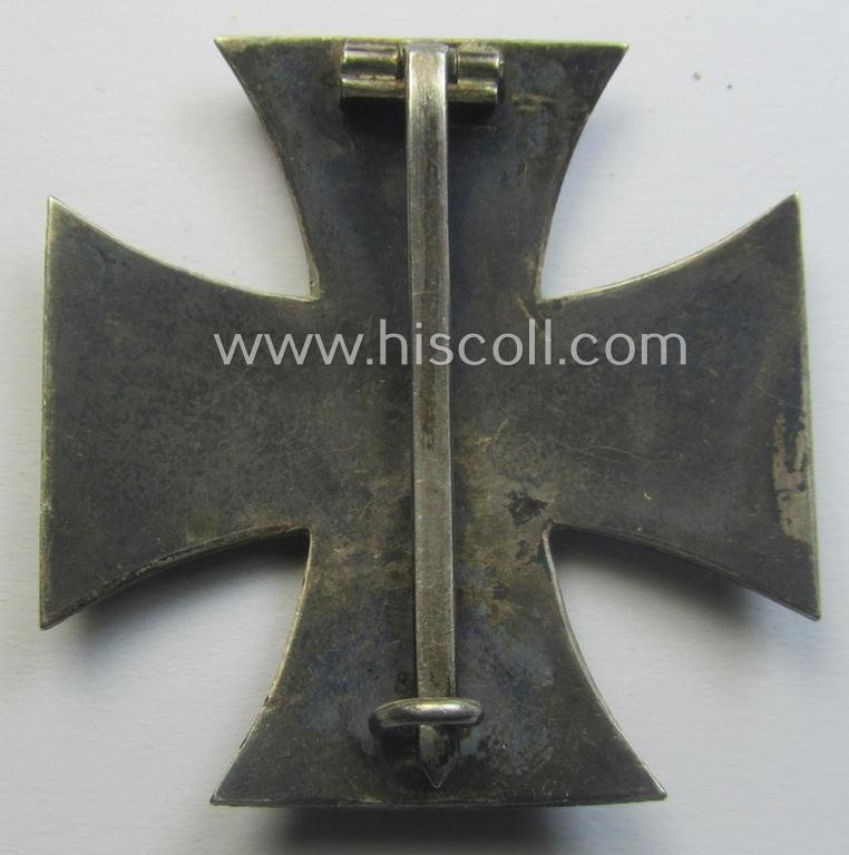 WWI-period 'Eisernes Kreuz 1. Klasse' being a truly converse-shaped and/or genuine silver-based- (ie. '800'-marked!) example that is void of a makers'-designation — image 3