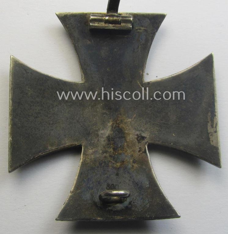 WWI-period 'Eisernes Kreuz 1. Klasse' being a truly converse-shaped and/or genuine silver-based- (ie. '800'-marked!) example that is void of a makers'-designation — image 4