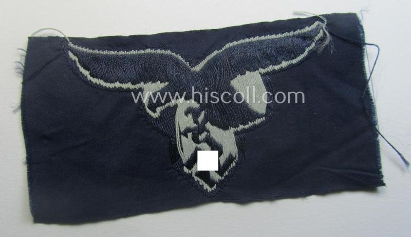 'Standard-issue'-pattern and neatly ('BeVo'-) woven, WH (Luftwaffe) enlisted-mens'- (ie. NCO-) type breast-eagle that comes in a 'virtually mint- ie. unissued', condition — image 3