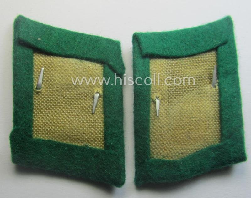 Fully matching, bright-green-coloured pair of WH (Luftwaffe) EM/NCO-pattern collar-patches (ie. 'Kragenspiegel') as was intended for usage by a: 'Soldat der LW-Felddivisionen' — image 2