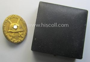 'Verwundeten-Abzeichen in Gold' being a non-maker-marked- and typical 'Buntmetall'-based (ie. …