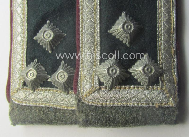 Unusual - and fully matching! - pair of WH (Heeres), early-war-period- (ie. 'M36 o. M40'-pattern) NCO-type shoulderstraps as was intended for - and worn by! - a: 'Stabsfeldwebel eines (Nebel)Werfer-Rgts.' — image 2