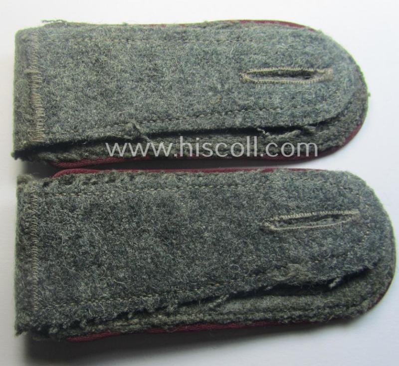 Unusual - and fully matching! - pair of WH (Heeres), early-war-period- (ie. 'M36 o. M40'-pattern) NCO-type shoulderstraps as was intended for - and worn by! - a: 'Stabsfeldwebel eines (Nebel)Werfer-Rgts.' — image 3