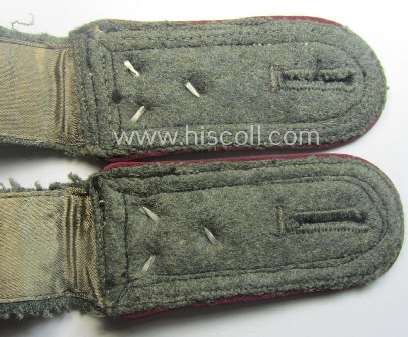 Unusual - and fully matching! - pair of WH (Heeres), early-war-period- (ie. 'M36 o. M40'-pattern) NCO-type shoulderstraps as was intended for - and worn by! - a: 'Stabsfeldwebel eines (Nebel)Werfer-Rgts.' — image 4