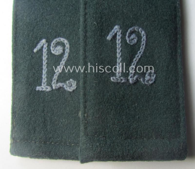 Pair of WH (Heeres), neatly 'cyphered', so-called: 'M36- o. M40'-pattern and/or pointed-style) EM-type shoulderstraps: 'Sld. des Nachschub-Abtlgs. 12' — image 2
