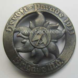 Tarnished silver-toned- (and - I deem - 'Buntmetall'-based!) SA-related day-badge …