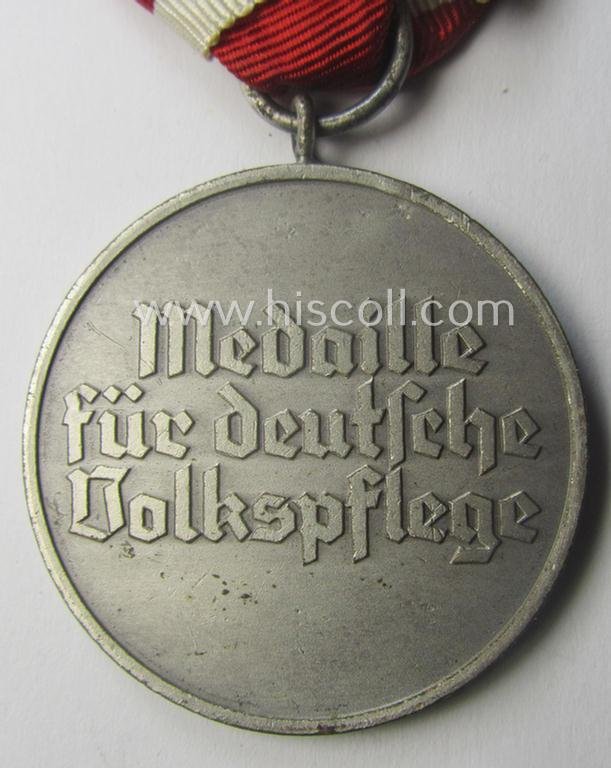 Unusually period-folded, single-pieced and non-detachable, medal-bar (ie. 'Orden- o. Einzelspange') showing a: 'Deutsche Volkspflege'- (ie. civil-service-) medal — image 5