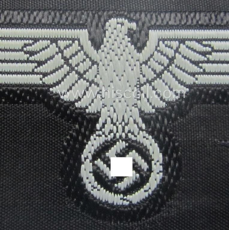 Mid- (ie. later-) war-pattern 'Waffen-SS'-type so-called: 'BeVo'-pattern, EM- (ie. NCO-) type side-cap eagle that comes in a never used- (ie. unconfectioned and 'virtually mint- ie. unissued'-), condition — image 2