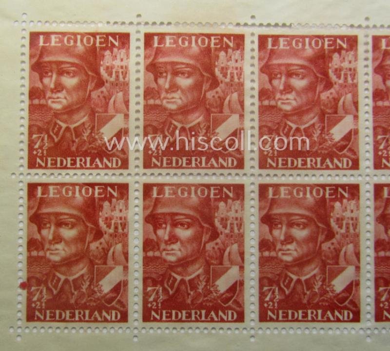 Neat - and complete! - set comprising of two Dutch 'blocks' of resp. 10 (ie. 4) postage-stamps, both as issued in mid-1942 in order to raise funds for the: 'Voorzieningsfonds' of the Dutch Legion (ie. for the Waffen-SS volunteers) — image 6