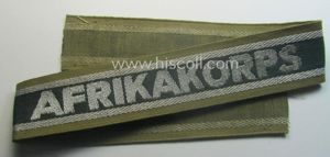 'BeVo'-like cuff-title (ie. 'Ärmelstreifen') entitled: 'Afrikakorps' being a presumably issued …