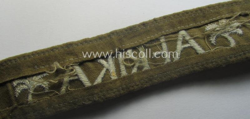 Moderately used, WH cuff-title (ie. 'Ärmelstreifen') entitled: 'Afrika' (being a hardly shortened example that comes in an overall very nice- (ie. issued and clearly worn ie. once tunic-attached-), condition — image 5