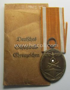 Medal-set: 'Deutsches Schutzwall Ehrenzeichen' (aka: 'Westwall'-medal) being a (typical) non-maker-marked- …