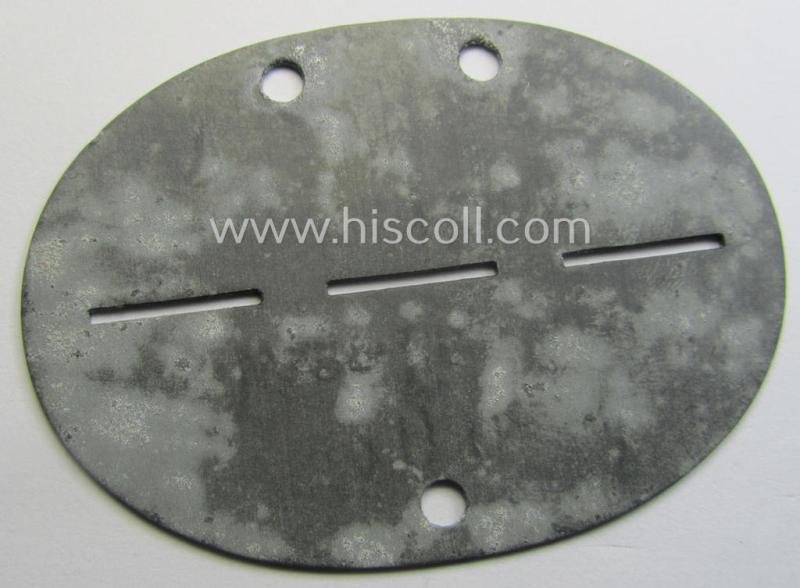 Zinc-based, WH (Heeres) '(Nebel)Werfer'-related ID-disc bearing the clearly stamped unit-designation that simply reads: 'Stm.Werf.Ers.Abt. 3' and that comes as issued and/or worn — image 2