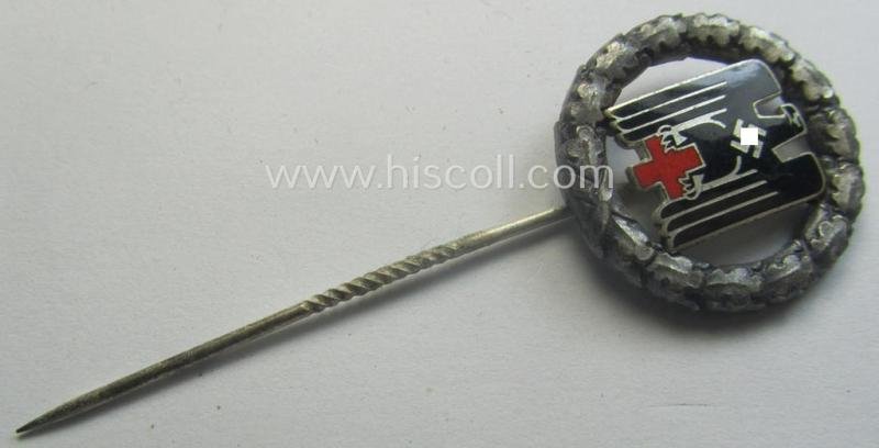 Superb - and rarely found! - DRK- (ie. 'Deutsches Rotes Kreuz' or German Red Cross) honorary-membership-lapel-pin (aka: 'Silberne Ehrennadel des DRK') being a maker- (ie. '2'-) marked example that also bears a: 'Ges.Gesch.'-designation — image 2
