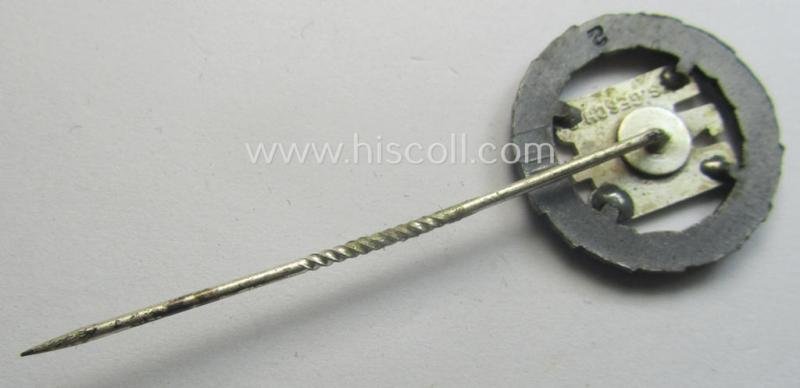 Superb - and rarely found! - DRK- (ie. 'Deutsches Rotes Kreuz' or German Red Cross) honorary-membership-lapel-pin (aka: 'Silberne Ehrennadel des DRK') being a maker- (ie. '2'-) marked example that also bears a: 'Ges.Gesch.'-designation — image 3