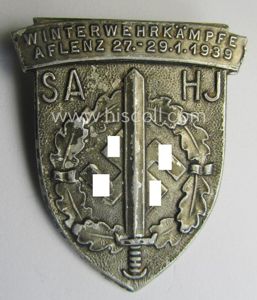 Commemorative, aluminium-based SA- o. HJ (ie. 'Sturmabteilungen'-) related 'tinnie' being …