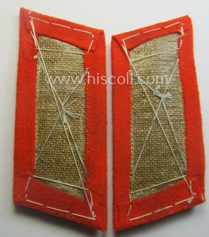 Pair of WH (Heeres) EM- (ie. NCO-) type, so-called: 'Waffenrock'- (ie. dress-) collar-tabs (ie. 'Kragenspiegel') as was intended for a soldier serving within an: 'Feldgendarmerie-Abts. o. Akademie' — image 3