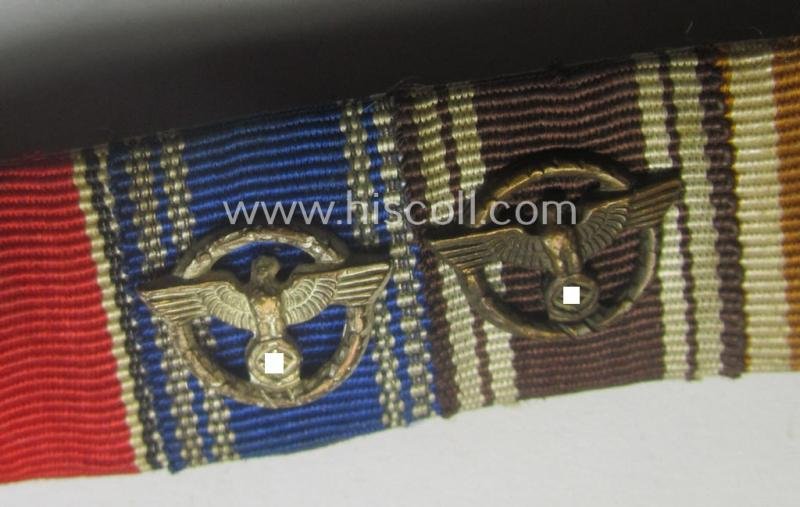 Unusually encountered, longer-sized- (ie. 9-pieced!) WWI- (ie. TR-period and/or N.S.D.A.P-) related ribbon-bar (ie. 'Feld- o. Bandspange') showing amongst others two 'N.S.D.A.P.-Dienstauszeichnungen der 2. u. 3. Stufe' — image 2
