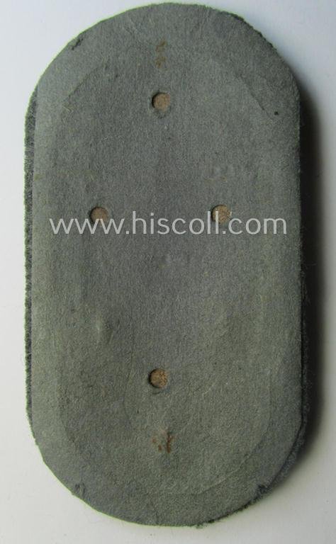 Superb, WH (Heeres ie. Waffen-SS) 'Demjansk'-campaign-shield as executed in typical magnetic, so-called: 'Eisenblech' (and being of the 'missing-log' variant-pattern) — image 4