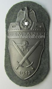 Superb, WH (Heeres ie. Waffen-SS) 'Demjansk'-campaign-shield as executed in typical …