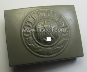 'Virtually mint', 'standard-issue'-pattern WH (Heeres) field-grey-toned- and/or typical steel-based belt-buckle …