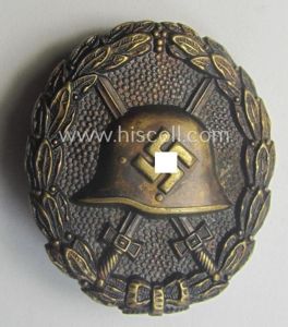 Luxuriously-styled, early-pattern black-class wound-badge (ie.: 'Verwundeten Abzeichen in Schwarz') being …