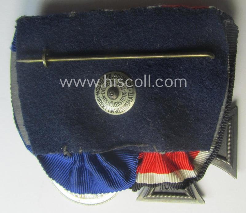 Superb - and just minimally used! - example of a 2-pieced, WH (Heeres o. KM etc.) medal-bar (ie. 'Orden- o. Doppelspange') showing resp. an: 'EKII. Kl.' (ie. 'Schinkel'-pattern!) and a: 'WH-DA der 4. Stf.' — image 4