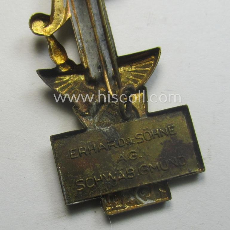 Commemorative - and unusually found! - TR-period 'tinnie' (ie. 'Tagungs- o. Veranstaltungsabzeichen'-) being a maker- (ie. 'Erhard u. Söne AG'-) marked example showing the text: '33. Schwäb. Liederfest - Heilbronn a. N. - 1934' — image 3
