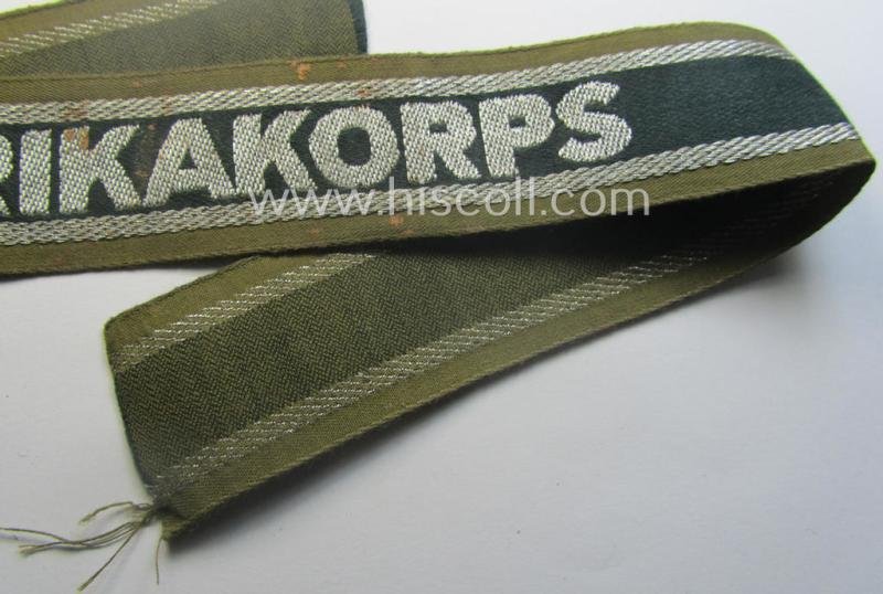 'BeVo'-like cuff-title (ie. 'Ärmelstreifen') entitled: 'Afrikakorps' being a presumably issued but simply never worn example that comes in an overall very nice- (ie. non-shortened- and never tunic-attached-), condition — image 3