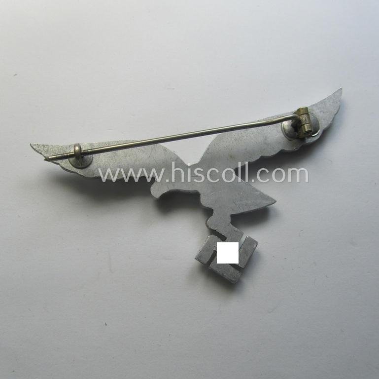 WH (Luftwaffe) aluminium-based breast-eagle as was specifically intended for usage on the white summer-tunics (ie. 'Brustadler für Sommerrock') being a detailed- albeit non-maker-marked specimen — image 3