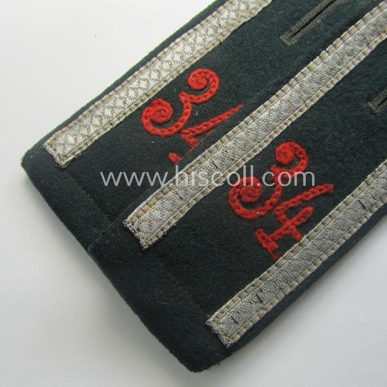 Minimally moth-damaged pair of WH (Heeres), neatly 'cyphered' ('M36'- ie. 'M40'-pattern and/or pointed-style) NCO-type shoulderstraps for an: 'Unterwachtmeister des Artillerie-Rgts. 34' — image 2