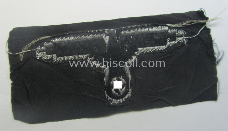 Truly rarely encountered, mid- (ie. later-war-) pattern 'SS' (ie. 'Waffen-SS') officers'-pattern arm-eagle (ie. 'Ärmeladler für Führer der Waffen-SS') as executed in the neat 'BeVo', flatwire-weave-style — image 3