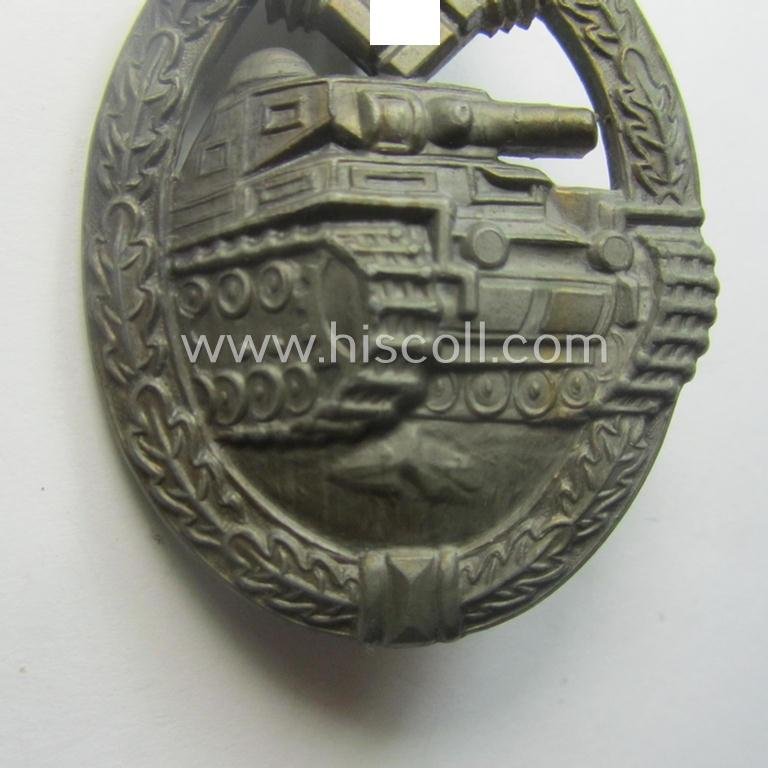'Panzerkampfabzeichen in Bronze' (or: bronze-class panzer assault-badge or PAB) being a neat (I deem) somewhat later-war-period zinc- (ie. 'Feinzink'-) version as was procuced by the: 'Frank u. Reif'-company — image 3