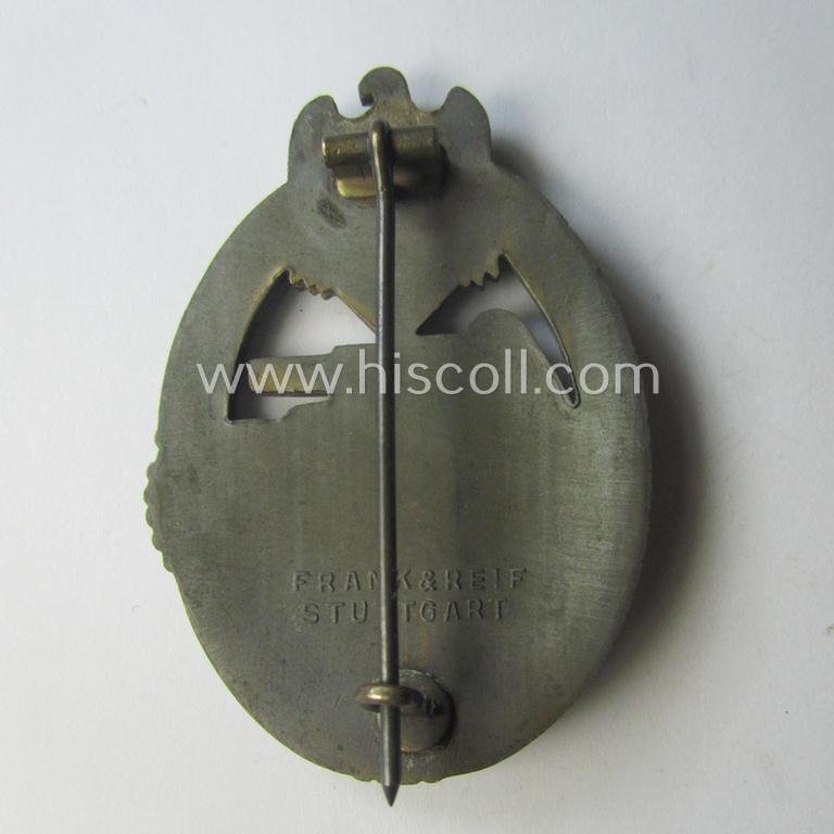 'Panzerkampfabzeichen in Bronze' (or: bronze-class panzer assault-badge or PAB) being a neat (I deem) somewhat later-war-period zinc- (ie. 'Feinzink'-) version as was procuced by the: 'Frank u. Reif'-company — image 4